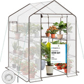 Sekey walk-in greenhouse with 10 shelves, 143 cm x 143 cm x 195 cm